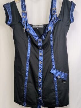 1980s Vintage Lip Service Cyberpunk Goth Extra Large Dress - Rare